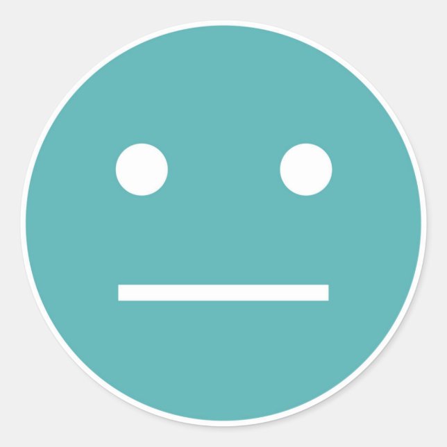Aquamarines Gesicht Emoji Runder Aufkleber (Vorderseite)