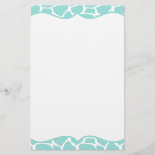 Aquamarines Giraffen-Druck-Briefpapier Briefpapier