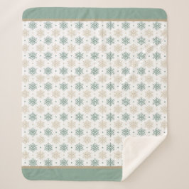 Aquamarines Gold Snowflake Muster Sherpadecke