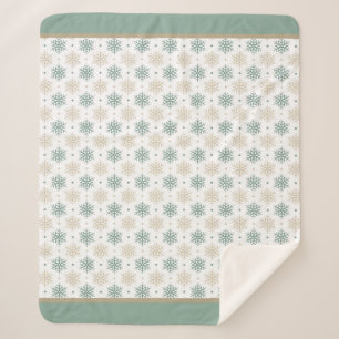 Aquamarines Gold Snowflake Muster Sherpadecke