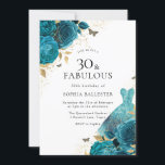 Aquamarines Gold Sparkle Dress Rose 30. Geburtstag Einladung<br><div class="desc">Aquamarin Gold Sparkle Dress Rose 30. Geburtstag Party Einladung Mehr elegante Blumenmotive in unserem Geschäft! Sehen Sie sich die passende Kollektion in unserem Shop an</div>