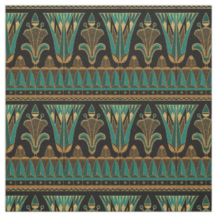 Aquamarines Gold und Schwarz Art Déco Stoff