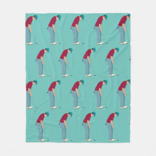 Aquamarines Golfdesign Fleece Blanket