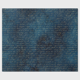Aquamarines Gothic-Gold-Script-Umschlagpapier Geschenkpapier