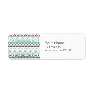 Aquamarines graues geometrisches Aztekastenmuster