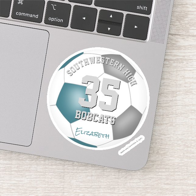 Aquamarines graues Team farbenfroh für das Kinderf Aufkleber (Detail)