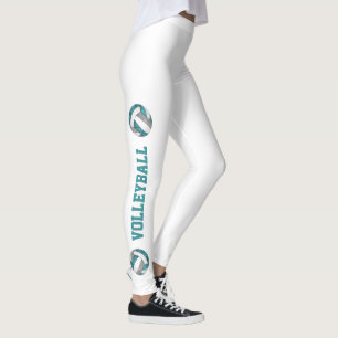 Aquamarines graues Team färbt Volleyballs, Text in Leggings