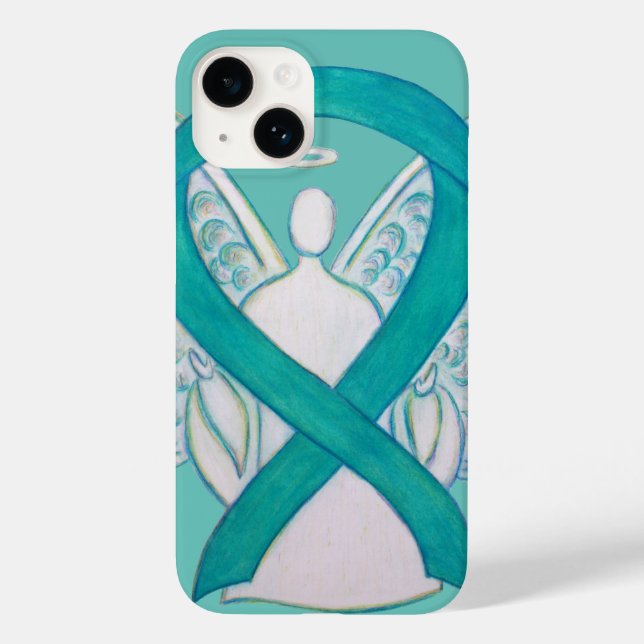 Aquamarines Green Awareness Ribbon Angel iPhone Fa Case-Mate iPhone Hülle (Rückseite)