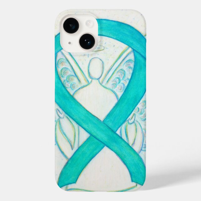 Aquamarines Green Awareness Ribbon Angel iPhone Fa Case-Mate iPhone Hülle (Rückseite)
