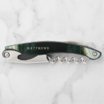 Aquamarines Green & Gold Agate-MarmorWedelmongramm Kellnermesser<br><div class="desc">Aquamarines Green & Gold Agate Marble Geode mit glänzenden Goldfolienakzenten und modernem,  gebürstetem Schriftart. Aquamarin grün,  smaragdgrün und weiß gestein aussehen,  ist luxuriös und modern für Ihre Hochzeit - Personalisierte Wedding Monogram Newlywed Keepake Corkschraube! ~ Karo mein Shop zu sehen,  die gesamte Hochzeitssuite für dieses Design!</div>