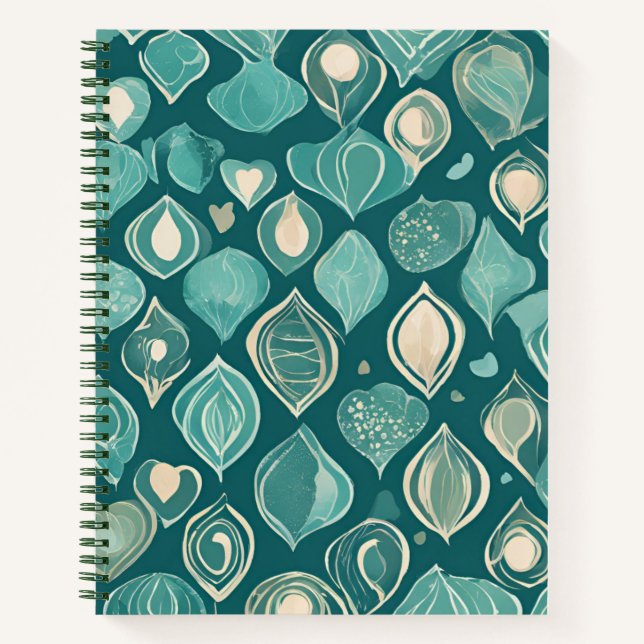 Aquamarines Green Seashell Spiral Notebook | ästhe Notizbuch (Vorderseite)