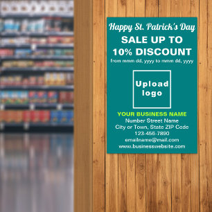 Aquamarines Green St. Patrick's Day Business Sale Poster