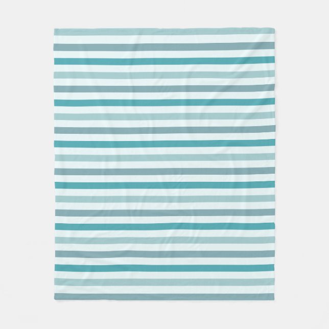 Aquamarines Green und Minze Strip Muster Preppy Fleecedecke (Vorderseite)