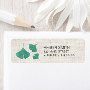 Aquamarines Green Watercolor Ginkgo Leaf Trimm Lin