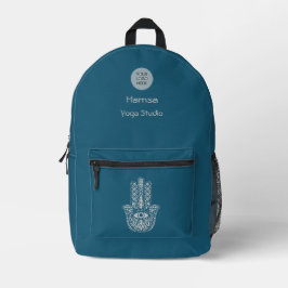Aquamarines Green Yoga Studio Hamsa individuell an Bedruckter Rucksack
