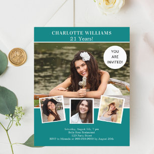 Aquamarines grünes Foto Geburtstagsfeier