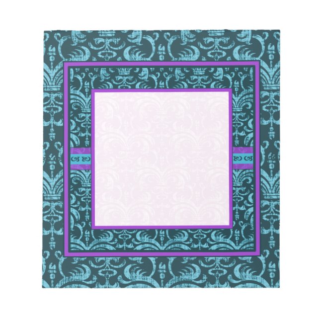 Aquamarines grünes Gotisches Grunge Elegantes Note Notizblock (Vorderseite)