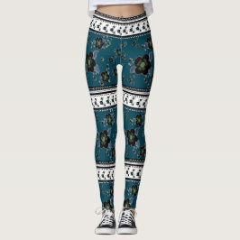 Aquamarines grünes Muster Leggings