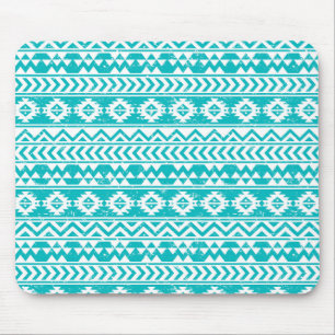 Aquamarines Grunge-Aztec-Stammmuster Mousepad