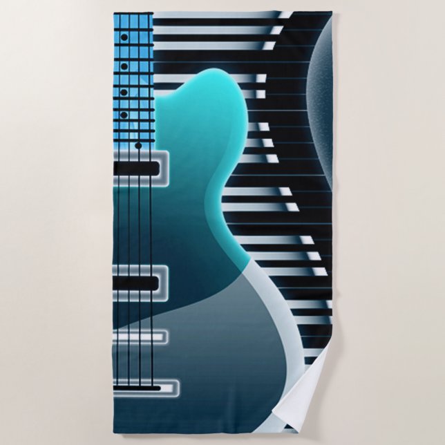 Aquamarines Guitar Beach Handtuch (Vorderseite)