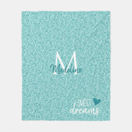 Aquamarines Herz Sweet Dreams Throw Kissen Fleecedecke