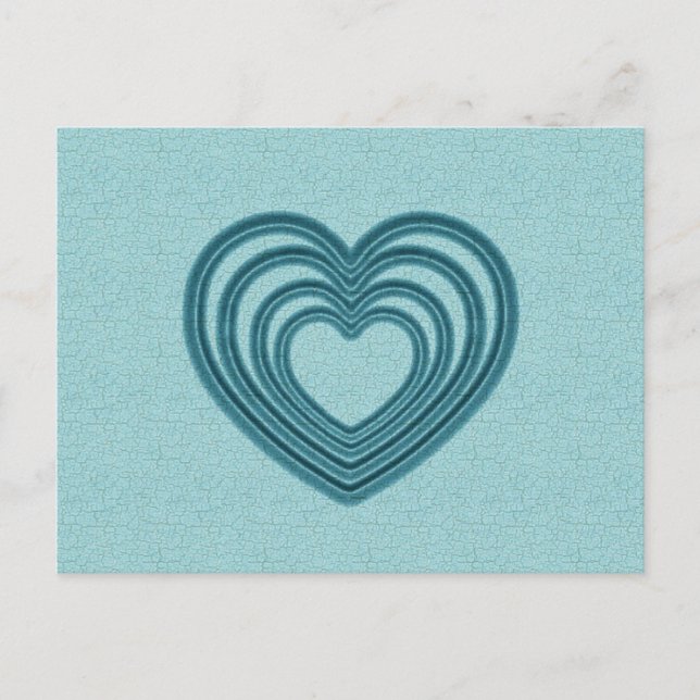 Aquamarines Herzriss Postkarte (Vorderseite)