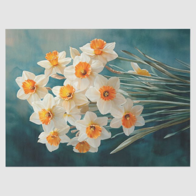 Aquamarines Hintergrundbild für Wasserfarben Seidenpapier (Vorderseite)