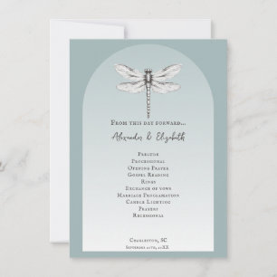 Aquamarines Hochzeitsprogramm für Libellen