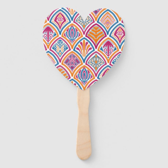 Aquamarines Hochzeitsprogramm mit rosa orangefarbe Fächer (Vorderseite)