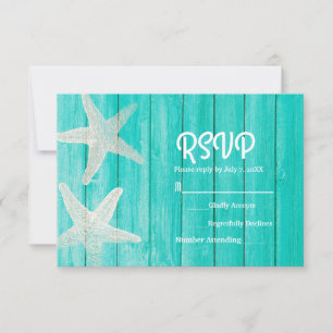 Aquamarines Holz & Starfish Elegante Beach RSVP Ca
