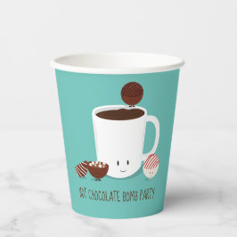 Aquamarines Hot Chocolate Bomb Party Pappbecher