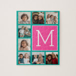 Aquamarines Hot-Pink-Instagramm 8 Foto Collage Mon Puzzle<br><div class="desc">Lebhaftes Türkisgrün und ein Magenta-Rosa Hintergrund - Sie können quadratische oder selbstständige Fotos für dieses Design verwenden. Verwenden Sie acht quadratische Fotos, um ein einzigartiges und persönliches Geschenk zu schaffen. Oder man behalte den Hipster Welpe und macht einen trendigen Sake. Wenn Sie die Bilder anpassen müssen, klicken Sie auf das...</div>