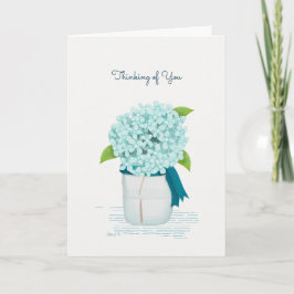 Aquamarines Hydrangea Denken Sie an Sie Karte