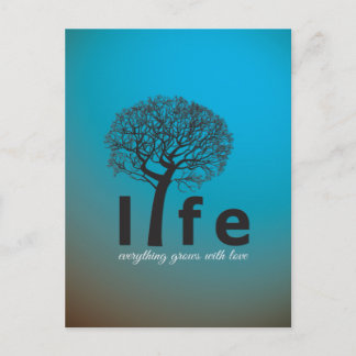 Aquamarines Inspirational Leben-Baum-Zitat Postkarte