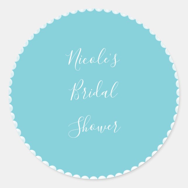 Aquamarines (JEDE FARBE) Glam Pearls Brautparty Runder Aufkleber (Vorderseite)