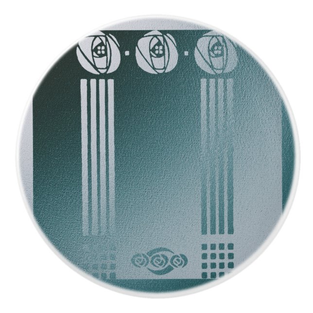 Aquamarines Jugendstil, Ronnie C Mackintosh, Desig Keramikknauf (Vorderseite)