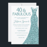Aquamarines Kleid 40 & fabelhaftes 40. Geburtstags Einladung<br><div class="desc">Aquamarines Kleid 40 & Fabulous 40. Geburtstag Party Einladung Variationen zu den Einladungen und passenden Artikeln in unserem Shop</div>
