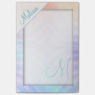 Aquamarines Lavendel-Gelb-Melone-Monogramm Post-it Klebezettel