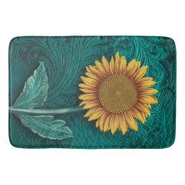 Aquamarines Leder Badematte