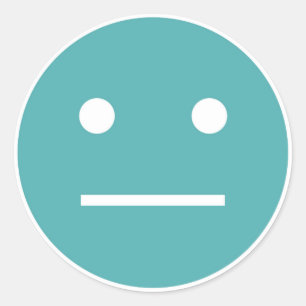Aquamarines leeres Gesicht emoji Runder Aufkleber
