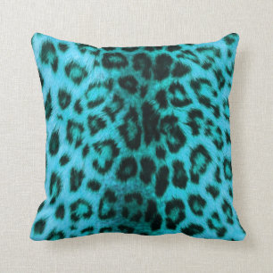 Aquamarines Leopard-Druck-Kissen Kissen