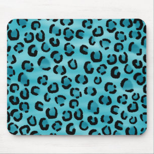 Aquamarines Leopard-Druck-Muster Mousepad