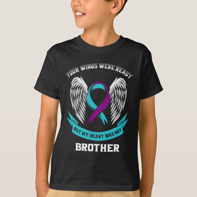 Aquamarines Lila Selbstmordbewusstsein Bruder Ihre T-Shirt (Vorderseite)
