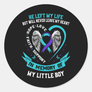 Aquamarines Lila Selbstmordbewusstsein Little Boy  Runder Aufkleber