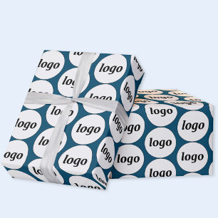 Aquamarines Logo-Geschäftsmodell Geschenkpapier