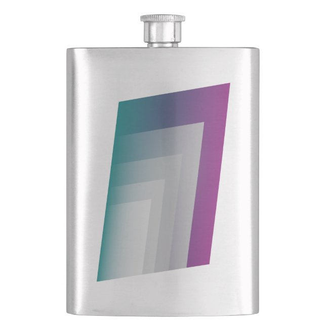 Aquamarines Magenta grau Flachmann (Vorderseite)