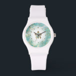 aquamarines Meeresschildkrötendesign Armbanduhr<br><div class="desc">Schildkrötenlogow</div>