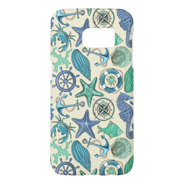 Aquamarines Meerestier-Muster Case-Mate Samsung Galaxy Hülle (Rückseite)