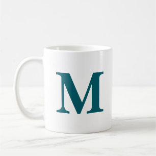 Aquamarines Monogramm, Anfängerschreiben Kaffeetasse