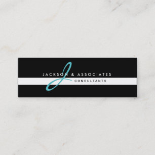 Aquamarines Monogramm-berufliche Geschäfts-Karte Mini Visitenkarte